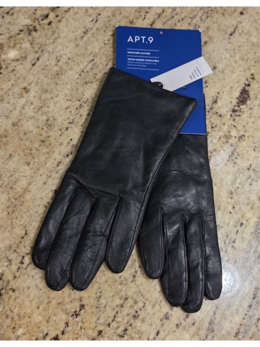 New! Apt. 9 Premium Leather Black Winter Gloves Women L NWT Kohl’s Touch Screen